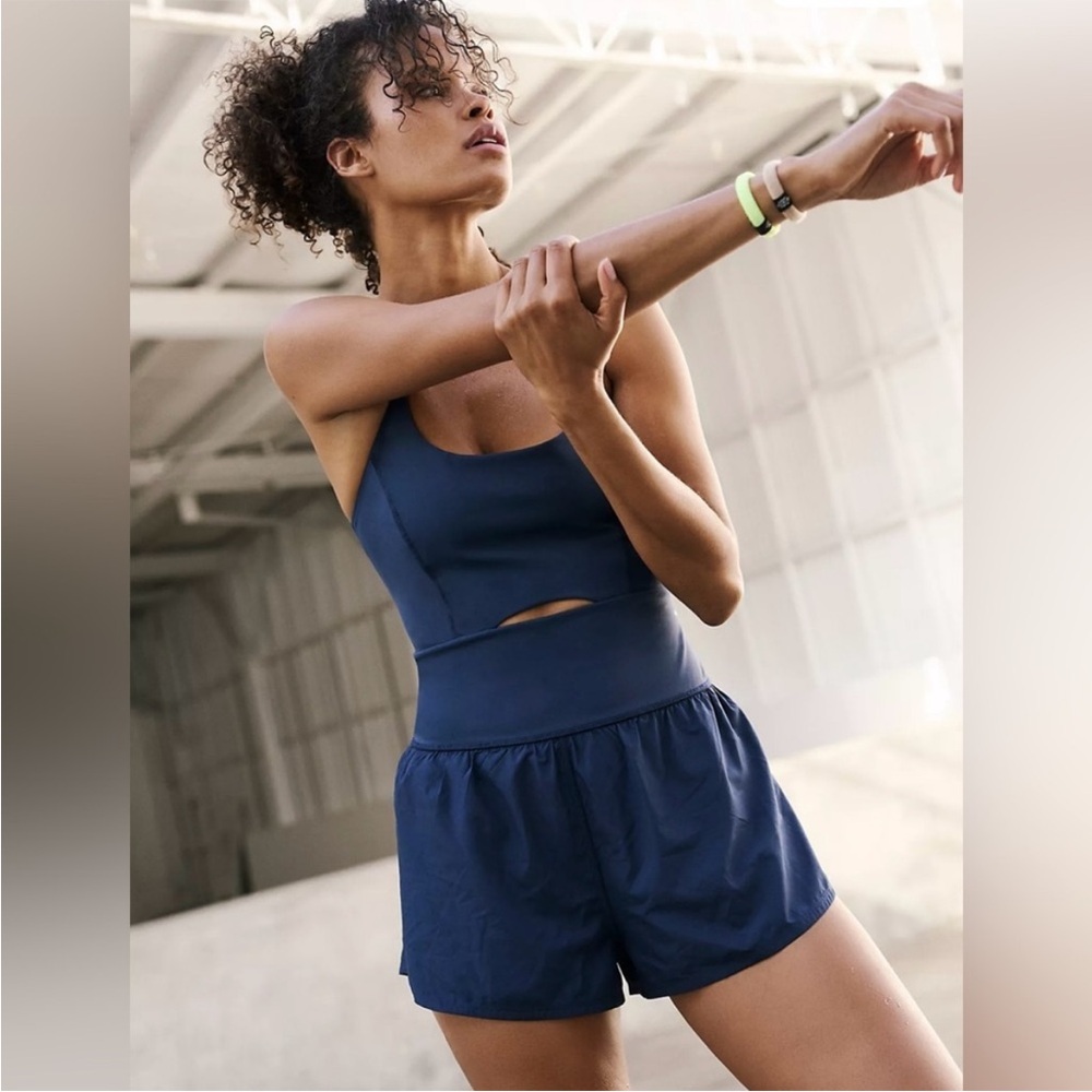 FP Movement by Free People Navy Cutout Athletic Romper